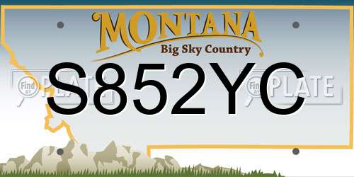 S852YC Montana License Plate
