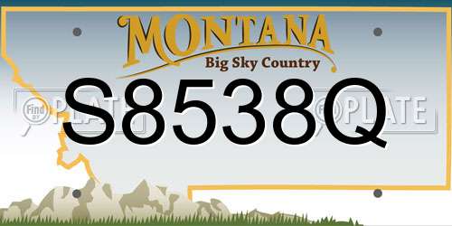 S8538Q Montana License Plate