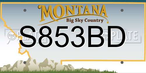 S853BD Montana License Plate
