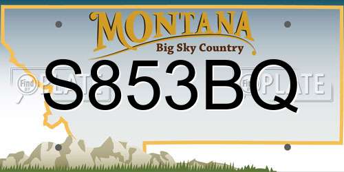 S853BQ Montana License Plate