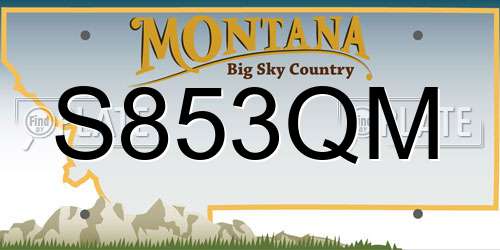 S853QM Montana License Plate