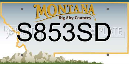 S853SD Montana License Plate