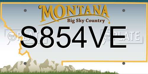 S854VE Montana License Plate