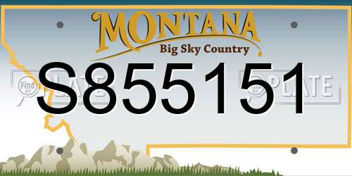 S855151 Montana License Plate