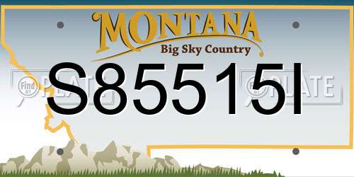 S85515I Montana License Plate