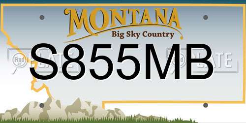 S855MB Montana License Plate