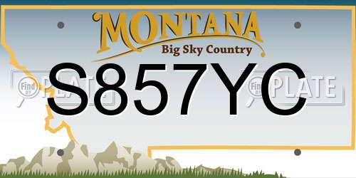 S857YC Montana License Plate