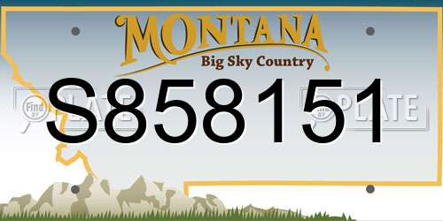 S858151 Montana License Plate