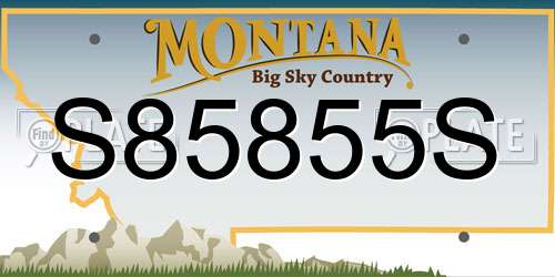 S85855S Montana License Plate