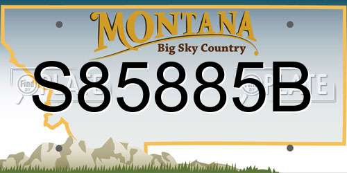 S85885B Montana License Plate