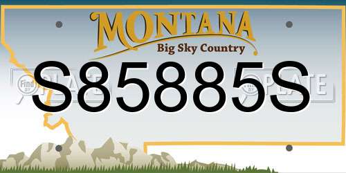 S85885S Montana License Plate