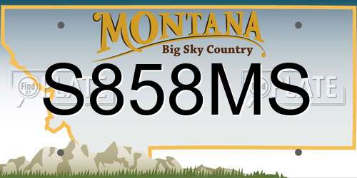 S858MS Montana License Plate