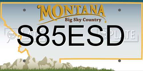 S85ESD Montana License Plate