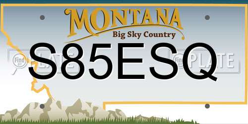 S85ESQ Montana License Plate