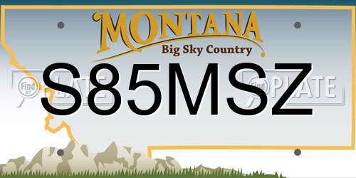 S85MSZ Montana License Plate
