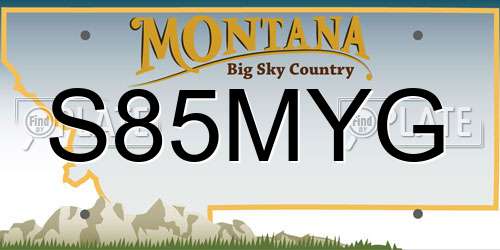 S85MYG Montana License Plate