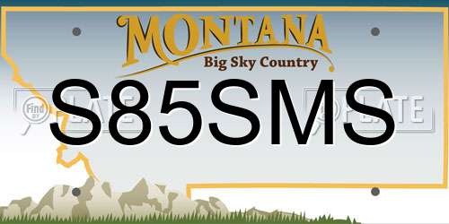 S85SMS Montana License Plate