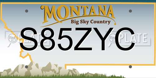 S85ZYC Montana License Plate