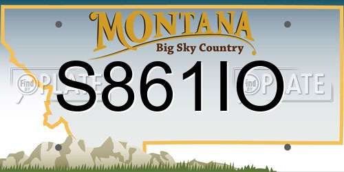 S861IO Montana License Plate
