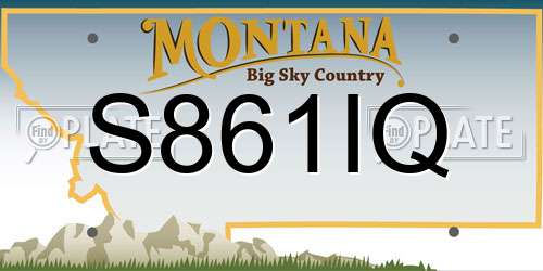 S861IQ Montana License Plate