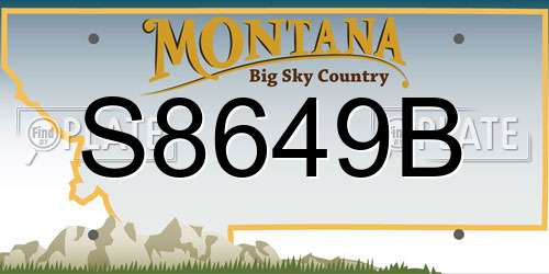S8649B Montana License Plate