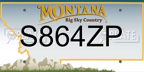 S864ZP Montana License Plate