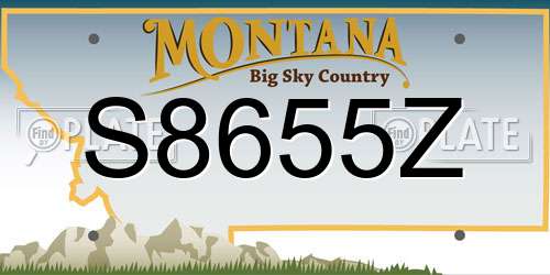 S8655Z Montana License Plate