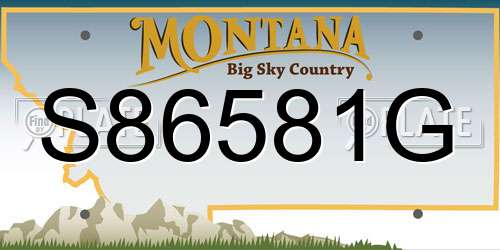 S86581G Montana License Plate