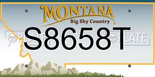 S8658T Montana License Plate