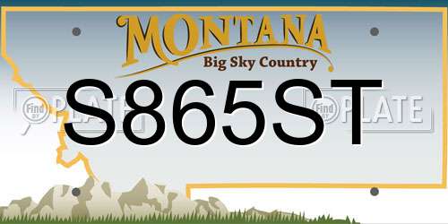 S865ST Montana License Plate