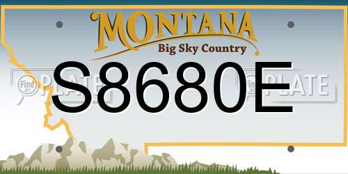 S8680E Montana License Plate