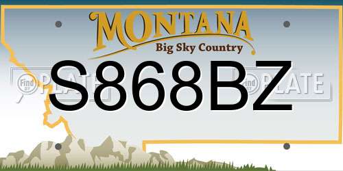 S868BZ Montana License Plate