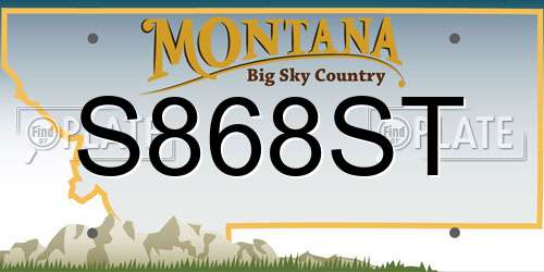 S868ST Montana License Plate