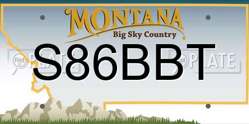 S86BBT Montana License Plate