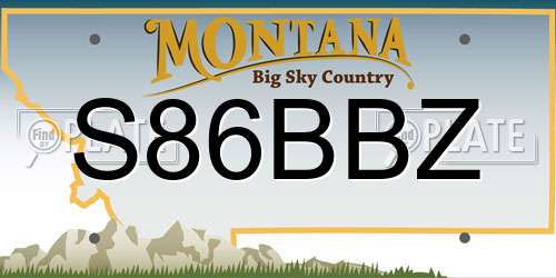 S86BBZ Montana License Plate