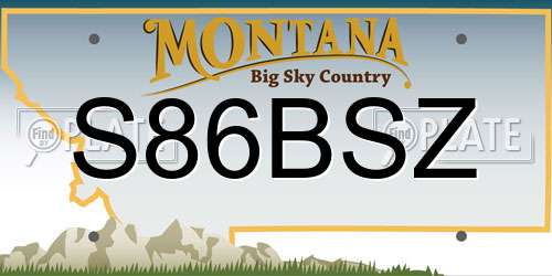 S86BSZ Montana License Plate