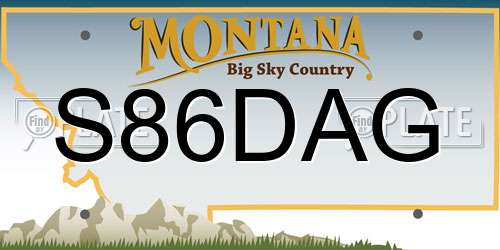 S86DAG Montana License Plate