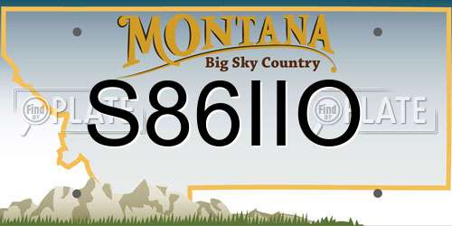 S86IIO Montana License Plate