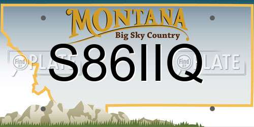 S86IIQ Montana License Plate