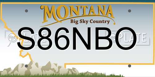 S86NBO Montana License Plate