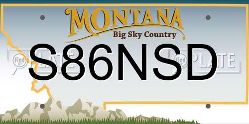 S86NSD Montana License Plate