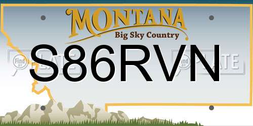 S86RVN Montana License Plate