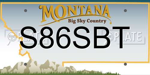 S86SBT Montana License Plate