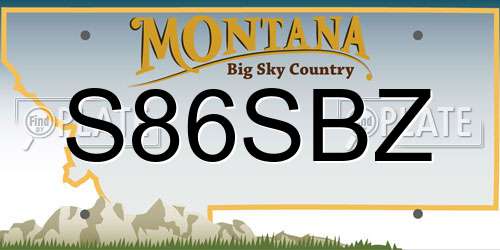 S86SBZ Montana License Plate