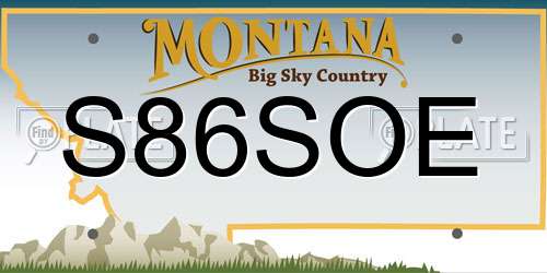 S86SOE Montana License Plate
