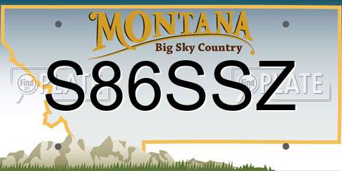S86SSZ Montana License Plate