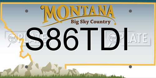 S86TDI Montana License Plate
