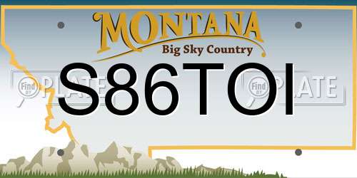 S86TOI Montana License Plate