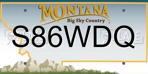 S86WDQ Montana License Plate