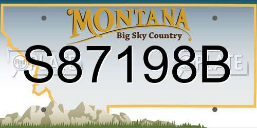 S87198B Montana License Plate